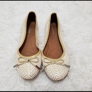 Rudsak Ballet Flats, Straw and Patent Leather, 38